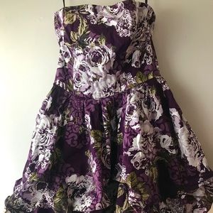 Strapless purple bubble dress